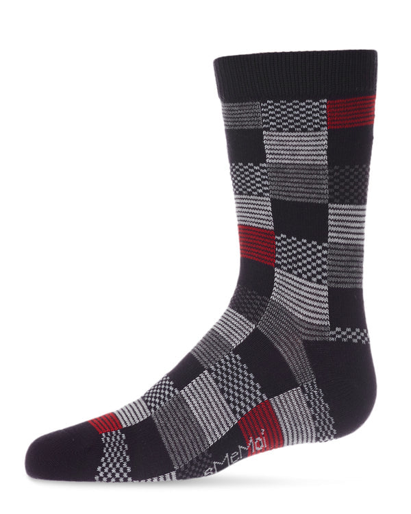 MK-162 MEMOI CHECKERBOARD BOYS CREW SOCK