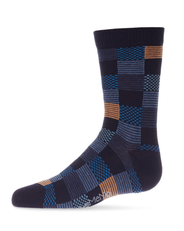 MK-162 MEMOI CHECKERBOARD BOYS CREW SOCK