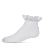 MKF-1000 MEMOI MERCERIZED COTTON LACE TOP ANKLET
