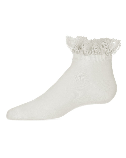 MKF-1000 MEMOI MERCERIZED COTTON LACE TOP ANKLET