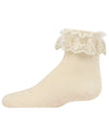 MKF-6010 MEMOI LUREX LACE CREW SOCK