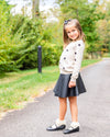 MKF-6010 MEMOI LUREX LACE CREW SOCK