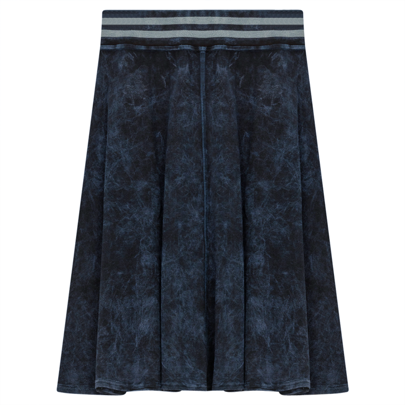 DOT LADIES RIB DENIM WASH SHORT SKIRT SA9CM209H