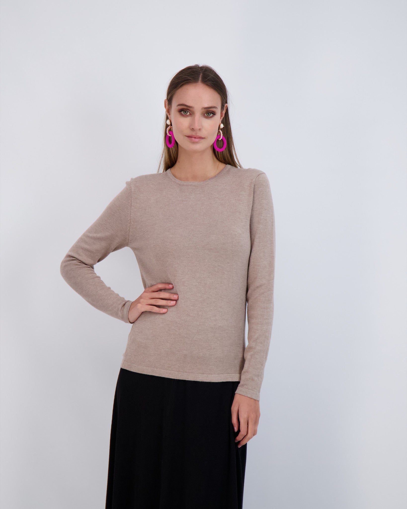 VIVID LADIES CREW NECK TOP SB1CM7563TE