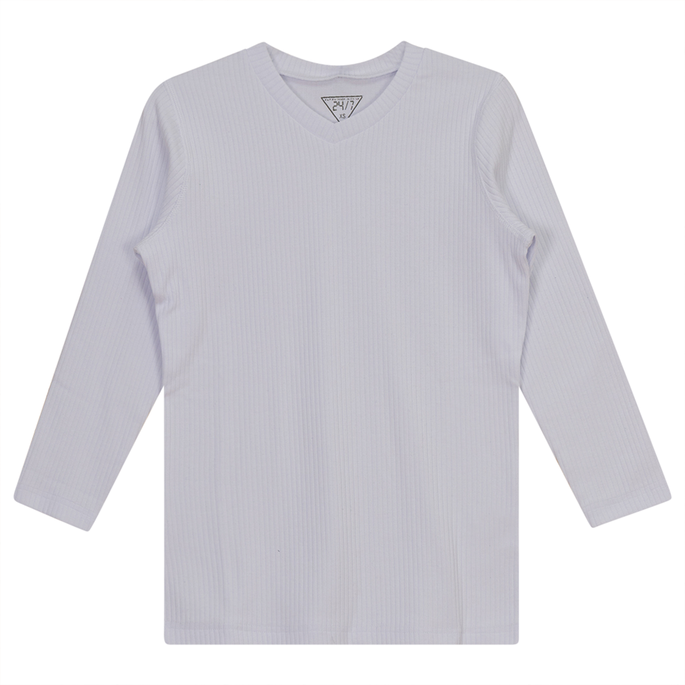 SB2CM7936T 24/7 LADIES WIDE RIB 3/4 V NECK TEE