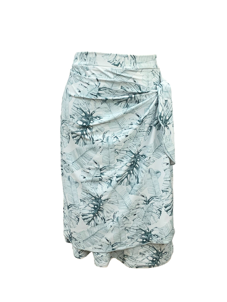 UNDERCOVER WATERWEAR TROPICAL LEAVES WRAP SKIRT