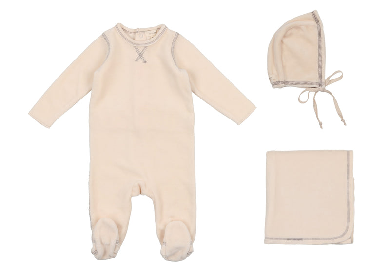 LIL LEGS CLASSIC VELOUR FOOTIE 3PC SET