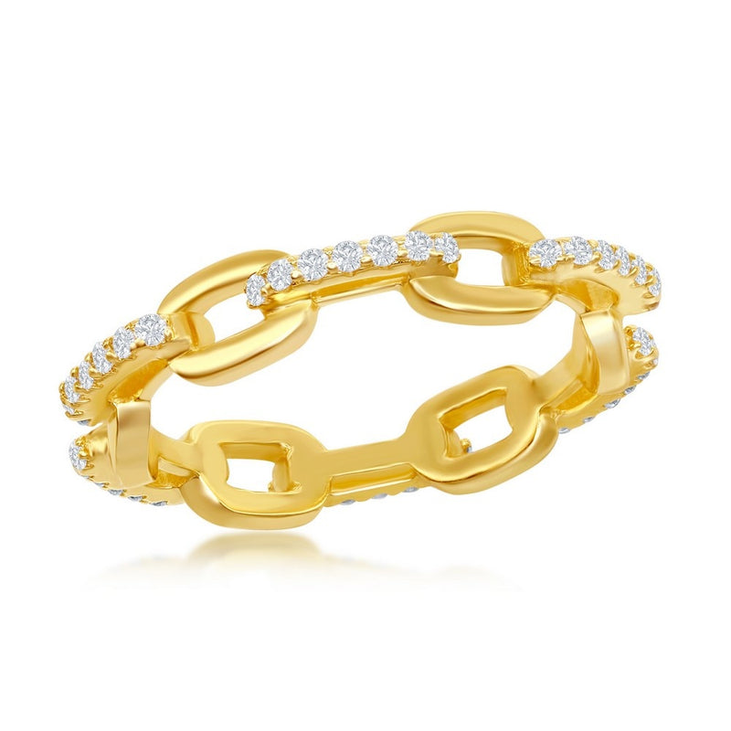 W-2665 CLASSIC SS GP CZ PAPERCLIP RING